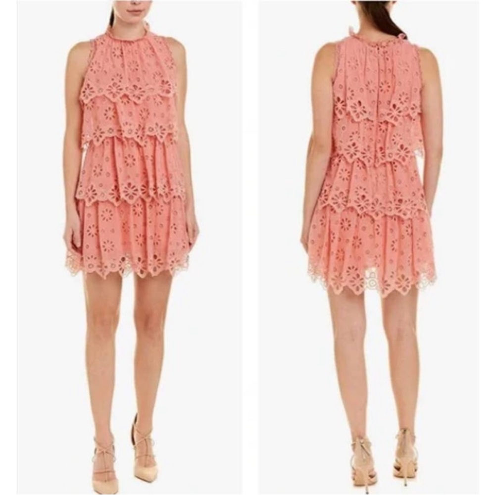 Rebecca Taylor Pinwheel eyelet dress in peony